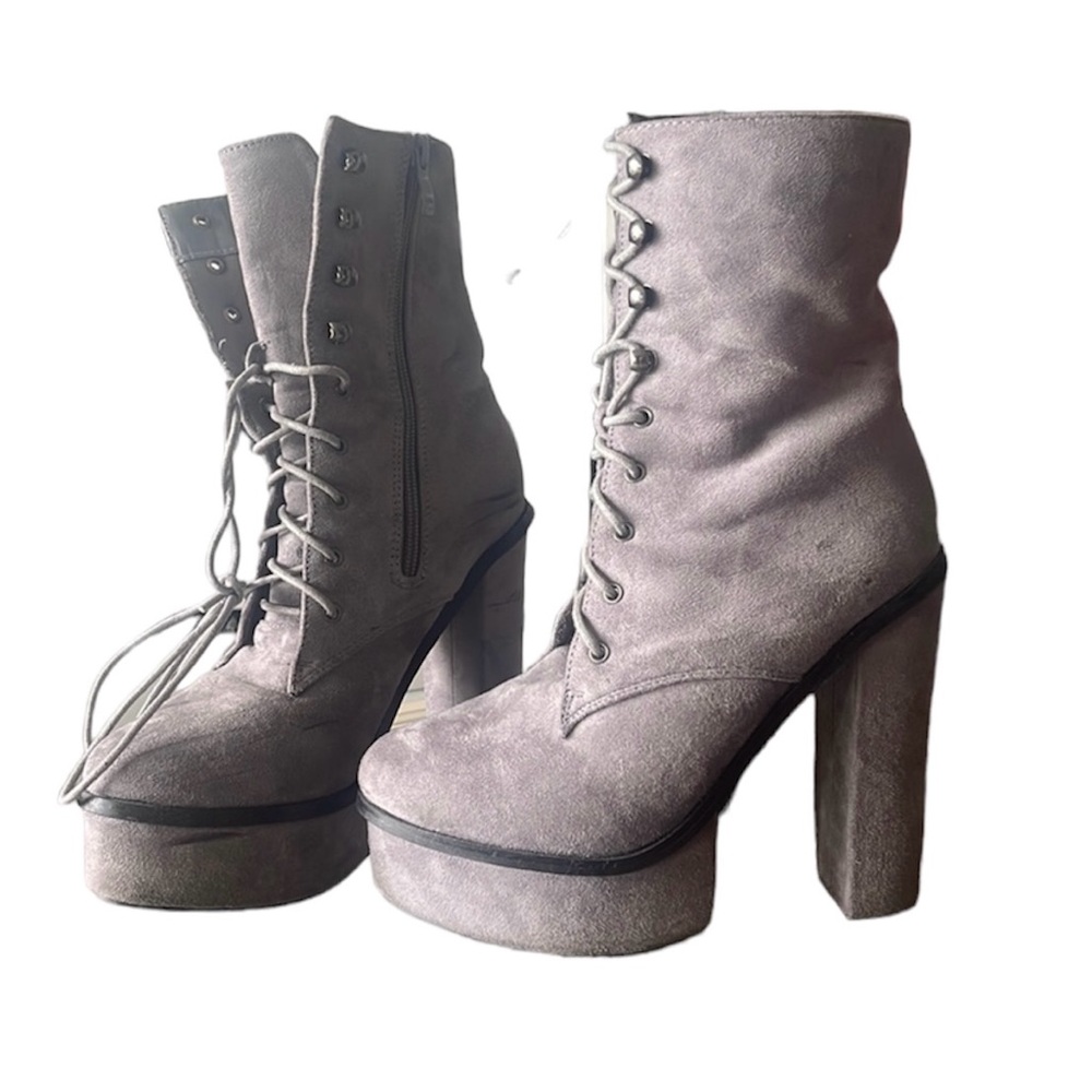 Gray Suede Platforms